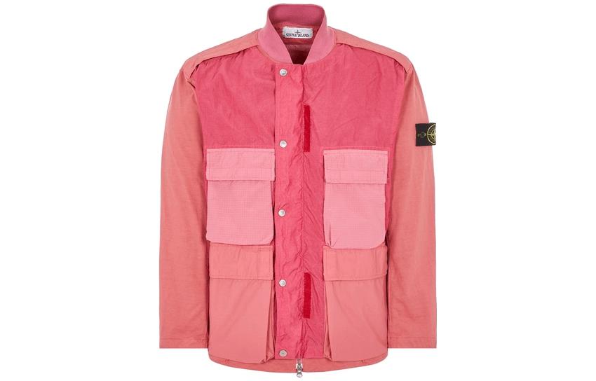 Stone Island SS23 Reversible Multi-Pocket Jacket Pink Mens HYPE-TC Series 781543532-V0080