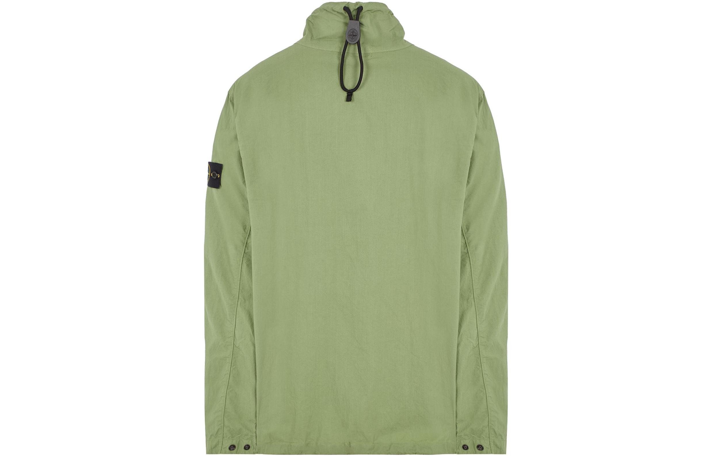 STONE ISLAND SS23 Sage Green Half-Zip Pullover Sweatshirt with Sleeve Logo for Men. 781510705-V0055 圖 3