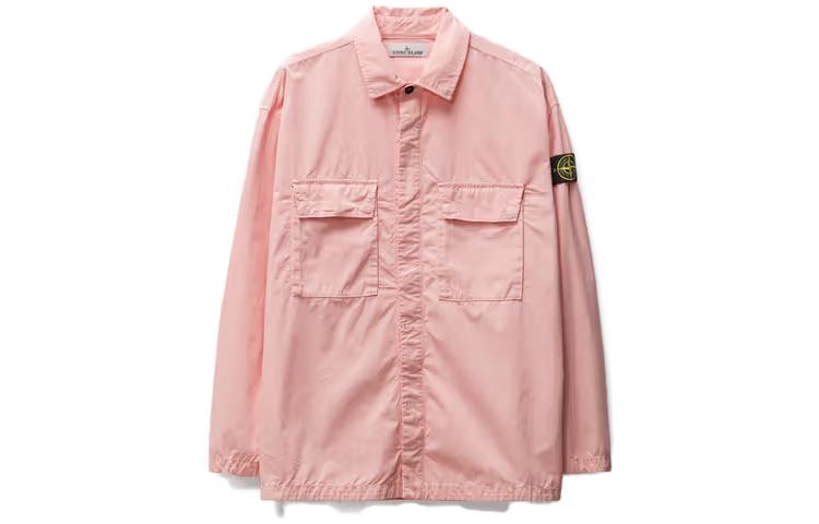 Stone Island SS23 Sakura Pink Double Pocket Single-Breasted Jacket for Men 7815115WN-V0180