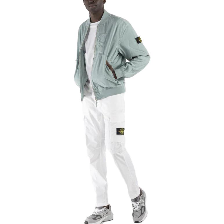 Stone Island SS23 Sky Blue Logo Patch Zip-Up Jacket for Men 781542629-V0041 圖 4