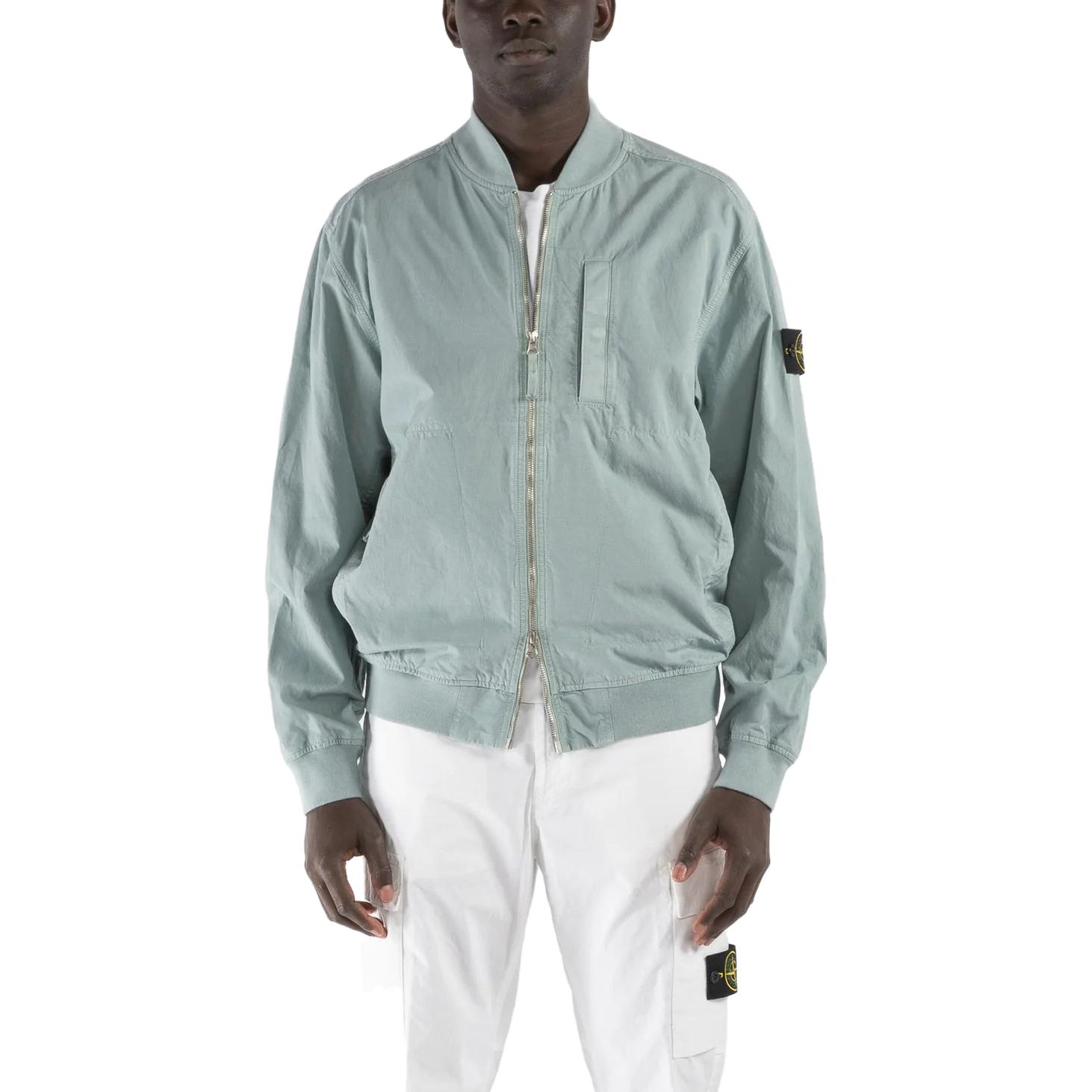 Stone Island SS23 Sky Blue Logo Patch Zip-Up Jacket for Men 781542629-V0041 圖 7