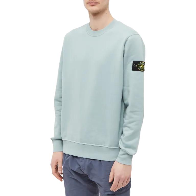 STONE ISLAND SS23 Solid Color Badge Crewneck Sweatshirt Men’s Light Blue 101563051-V0041 圖 3