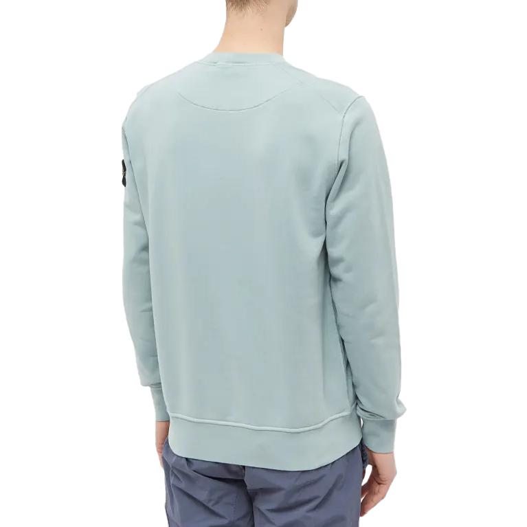 STONE ISLAND SS23 Solid Color Badge Crewneck Sweatshirt Men’s Light Blue 101563051-V0041 圖 4