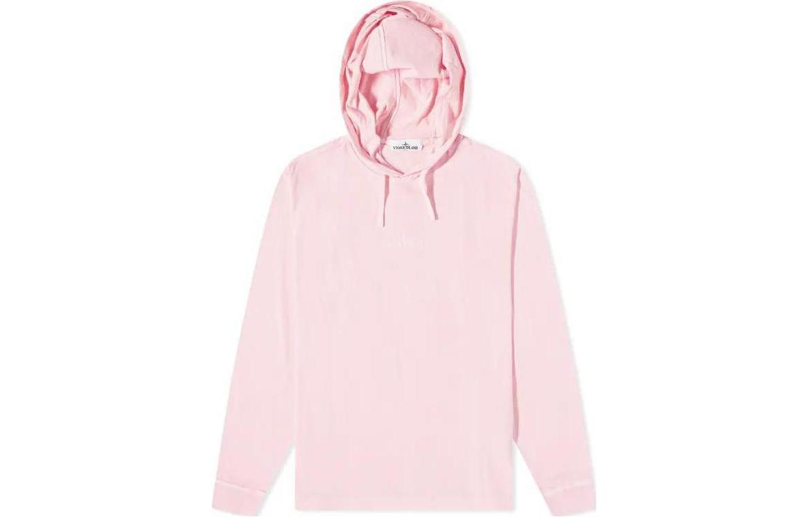 Stone Island SS23 Solid Color Embroidered Logo Hoodie Pink 781520644-v0080