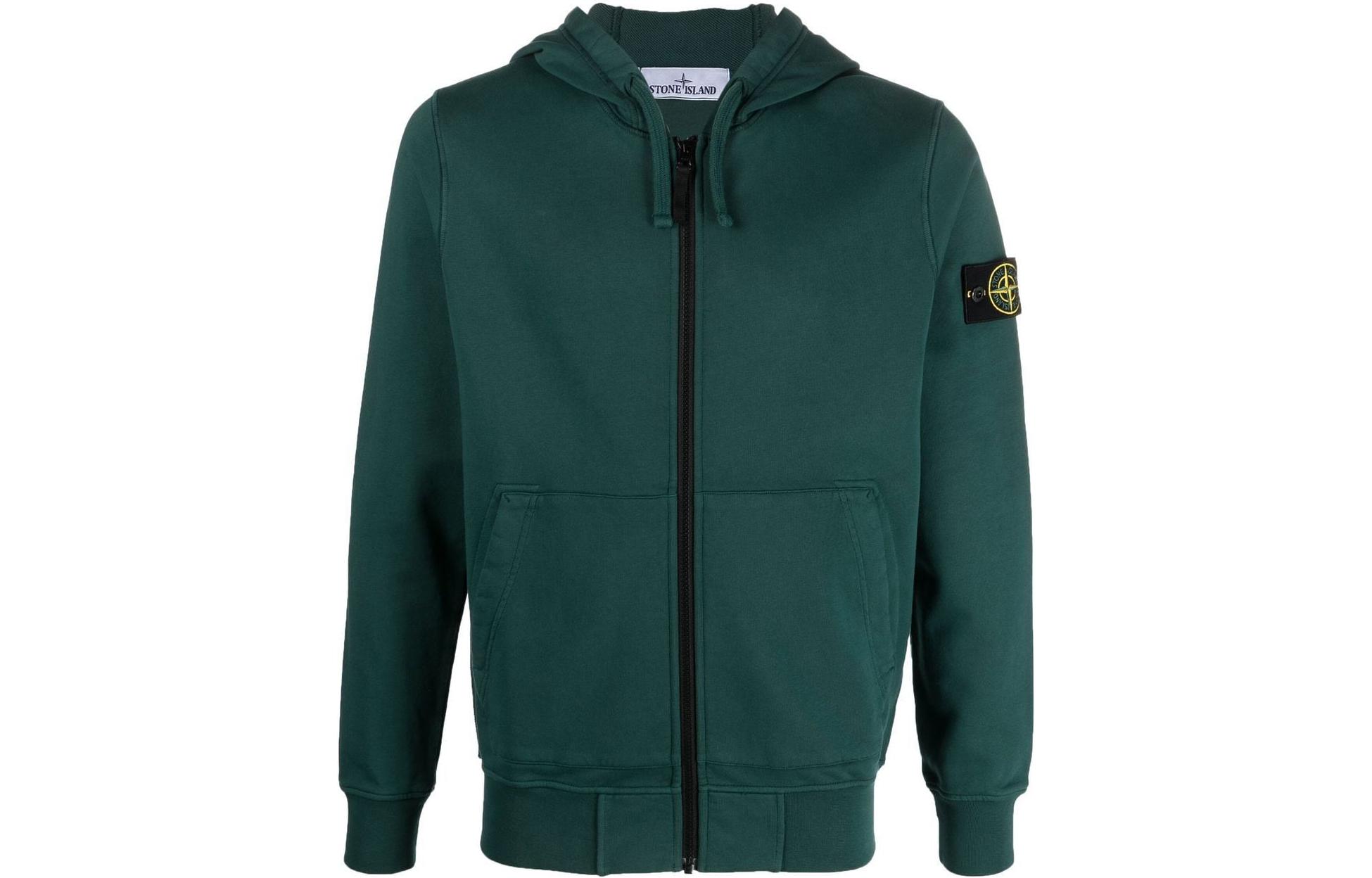 Stone Island SS23 Solid Color Logo Hoodie Green Jacket 101564251-V0053