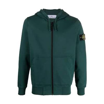 Stone Island SS23 Solid Color Logo Hoodie Green Jacket 101564251-V0053