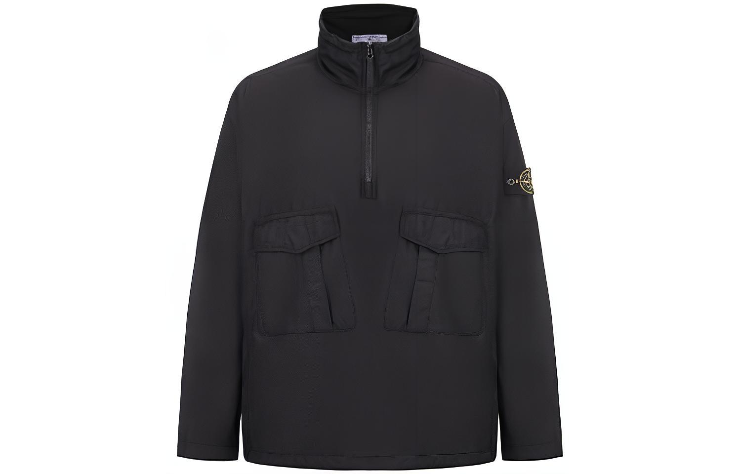 Stone Island SS23 Solid Color Stand Collar Jacket Black 781510705-V0029