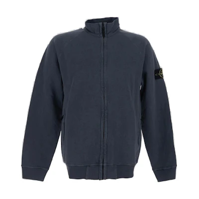 Stone Island SS23 Solid Color Zip-Up Jacket Navy Blue Casualwear 781562460-V0124