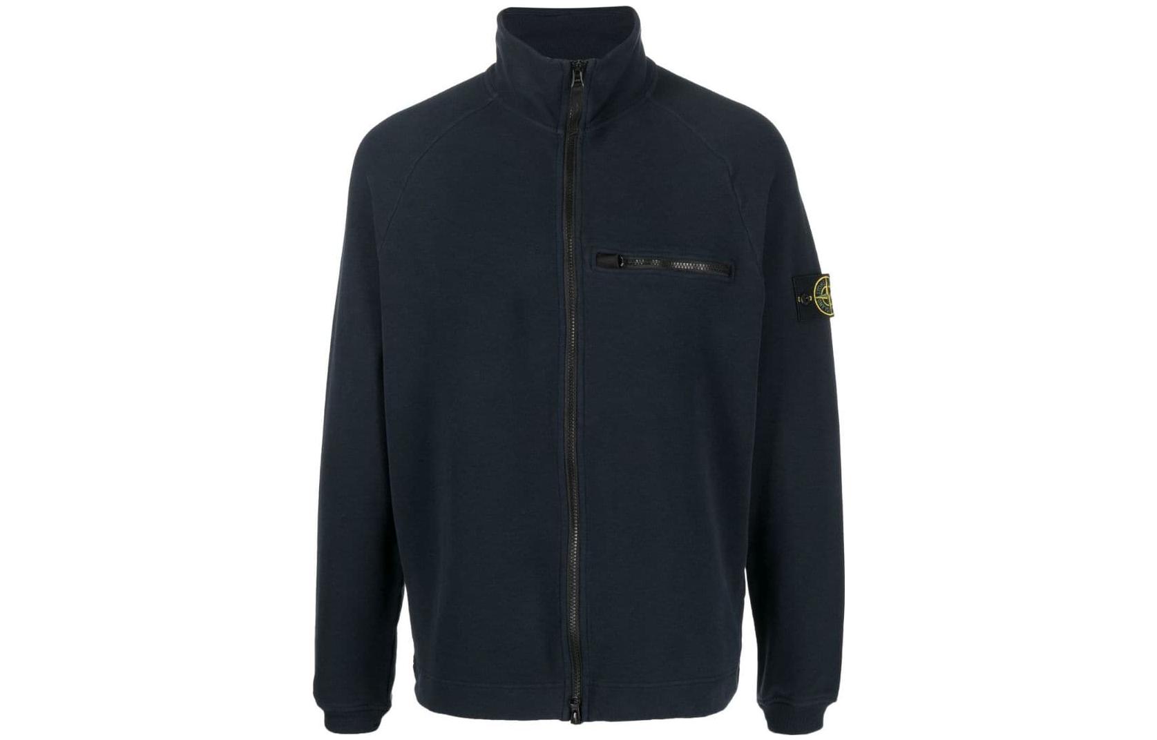 Stone Island SS23 Solid Color Zip-Up Sweatshirt Blue 771561151-V0020