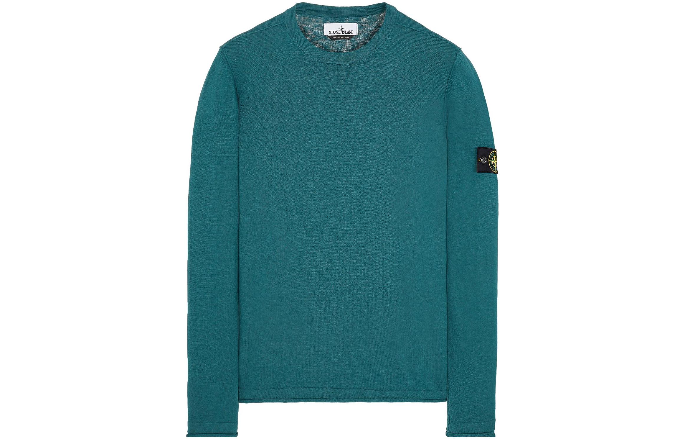 Stone Island SS23 Solid Logo Crewneck Long Sleeve Sweatshirt Deep Green 1015502B0-V0053