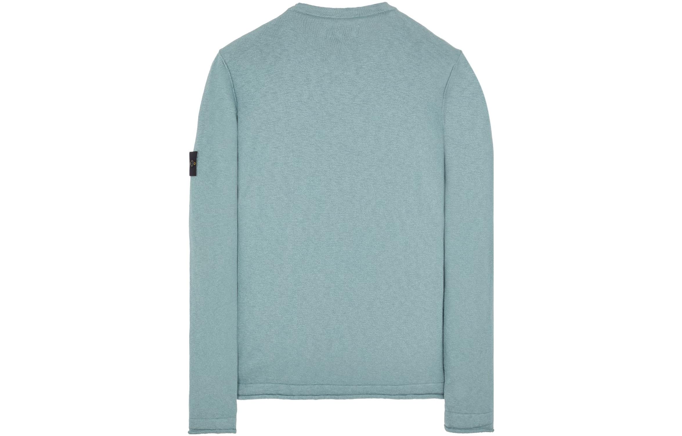 STONE ISLAND SS23 Solid Logo Crewneck Long Sleeve Sweatshirt Sky Blue Mens. 1015502B0-V0041 圖 3