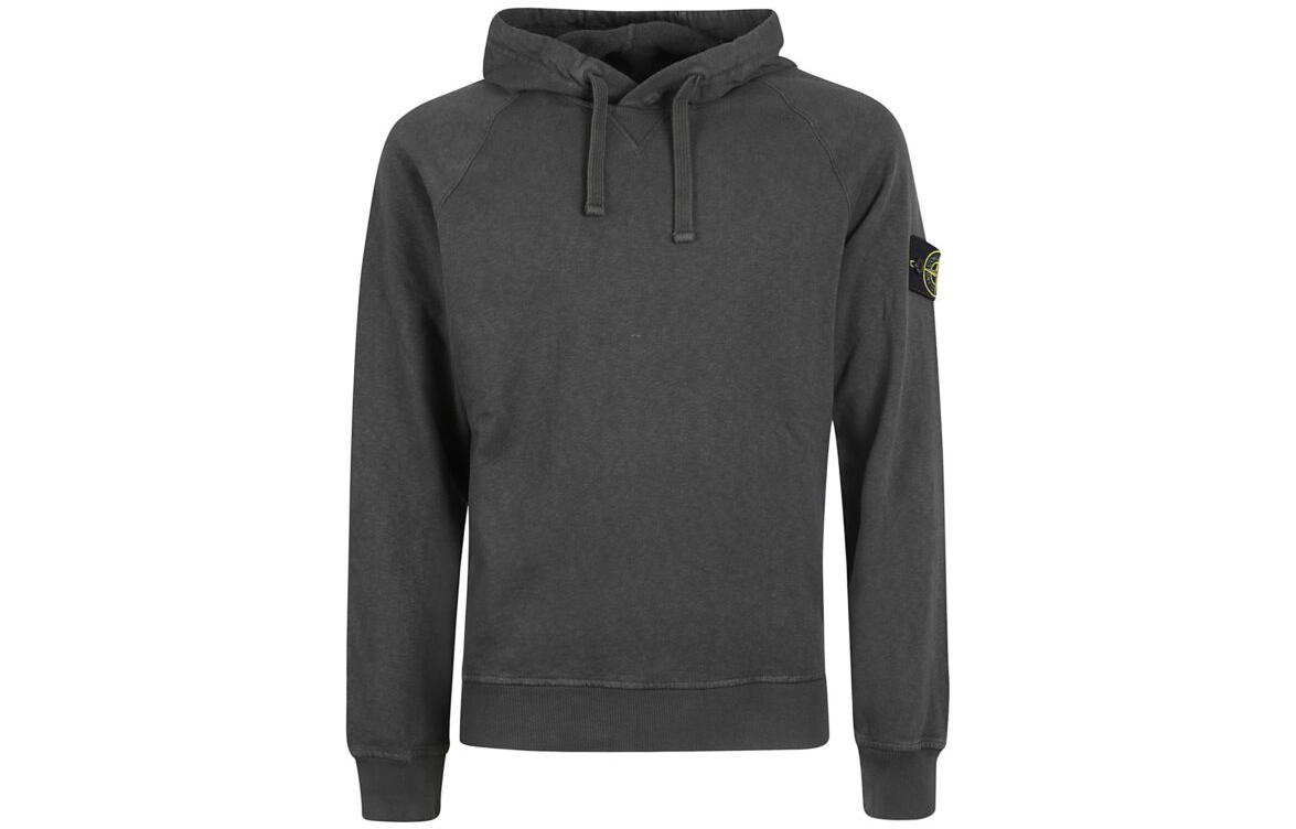Stone Island SS23 Solid Logo Hoodie Black/Grey Long Sleeve 781562160-V0165