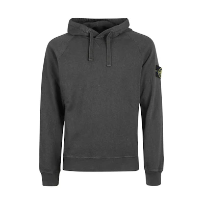 Stone Island SS23 Solid Logo Hoodie Black/Grey Long Sleeve 781562160-V0165