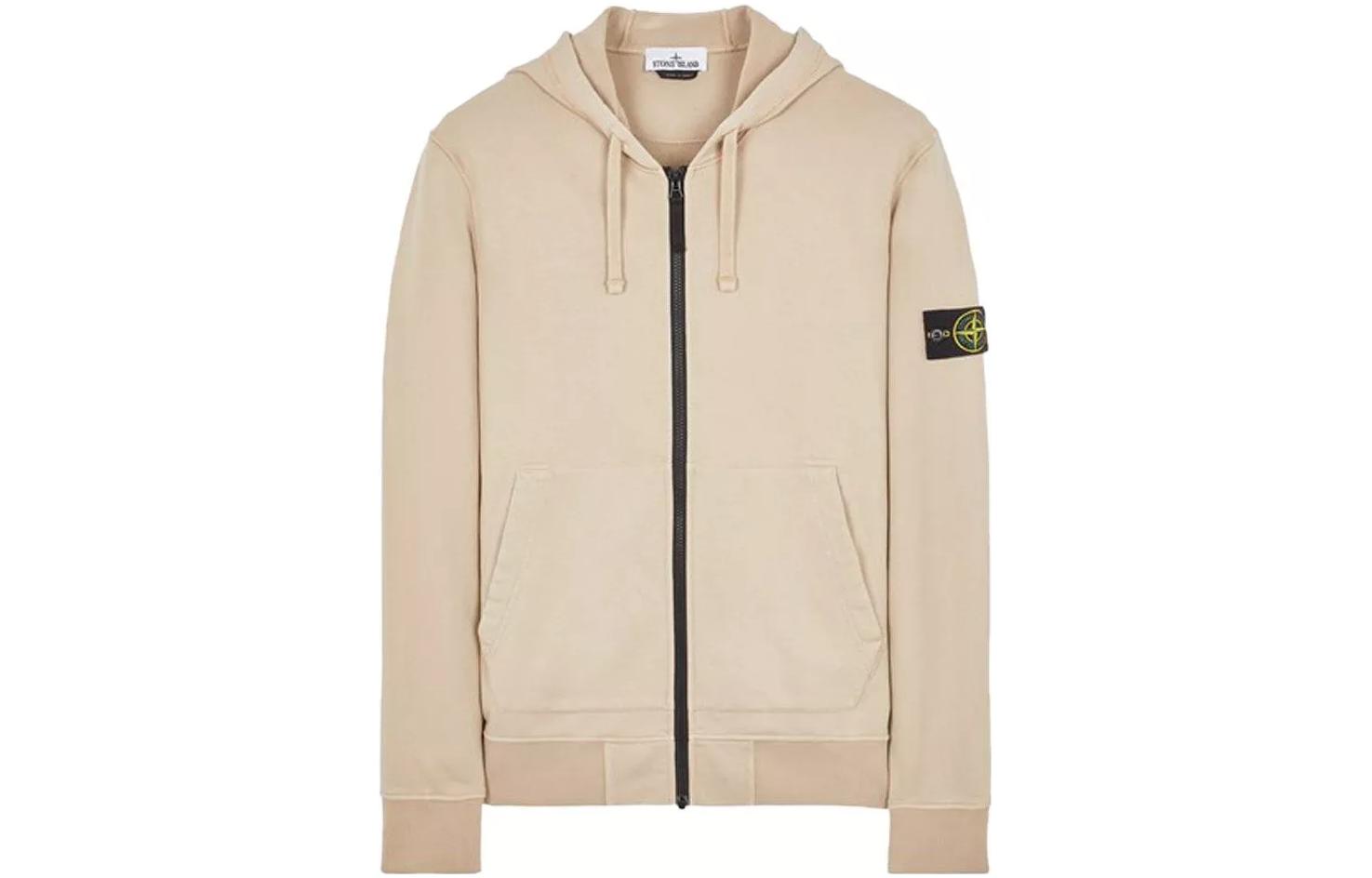 Stone Island SS23 Solid Logo Hoodie Jacket - Dove Gray 101564251-V0092