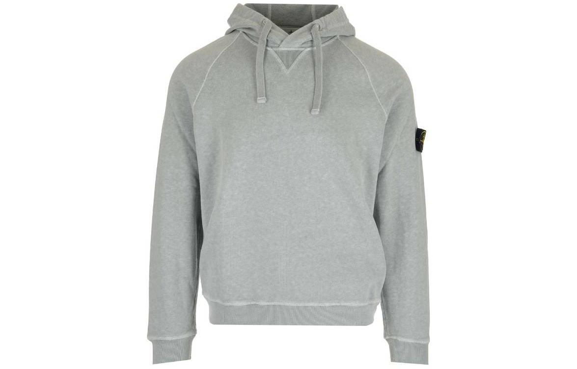 Stone Island SS23 Solid Logo Hoodie Men’s Light Gray Long Sleeve 781562160-V0141