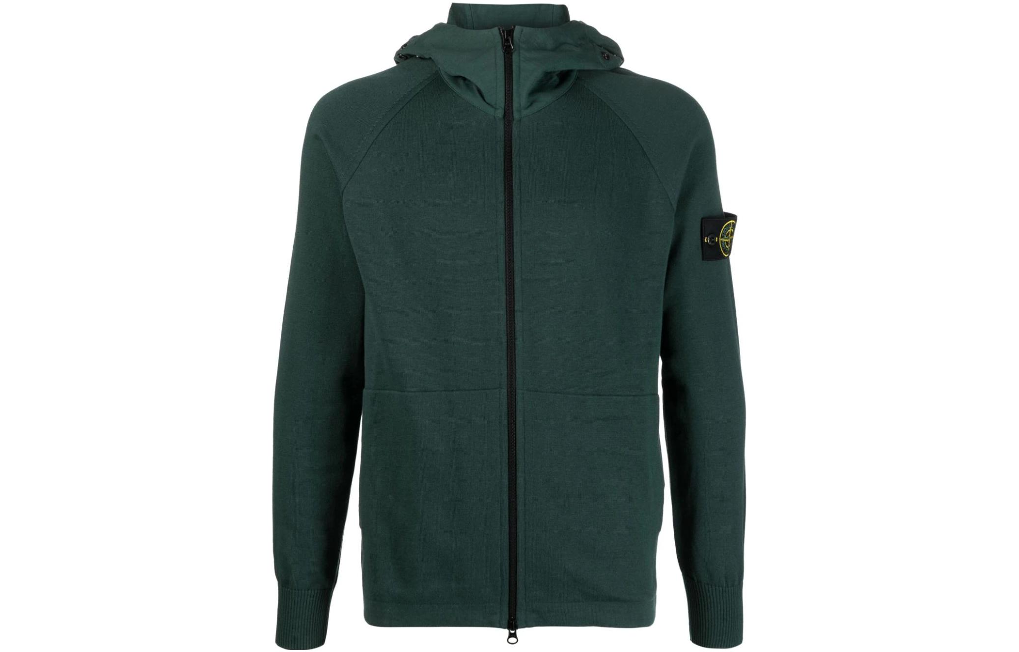 STONE ISLAND SS23 Solid Logo Patch Zip-Up Hoodie Green 7815547B2-V0053 圖 2