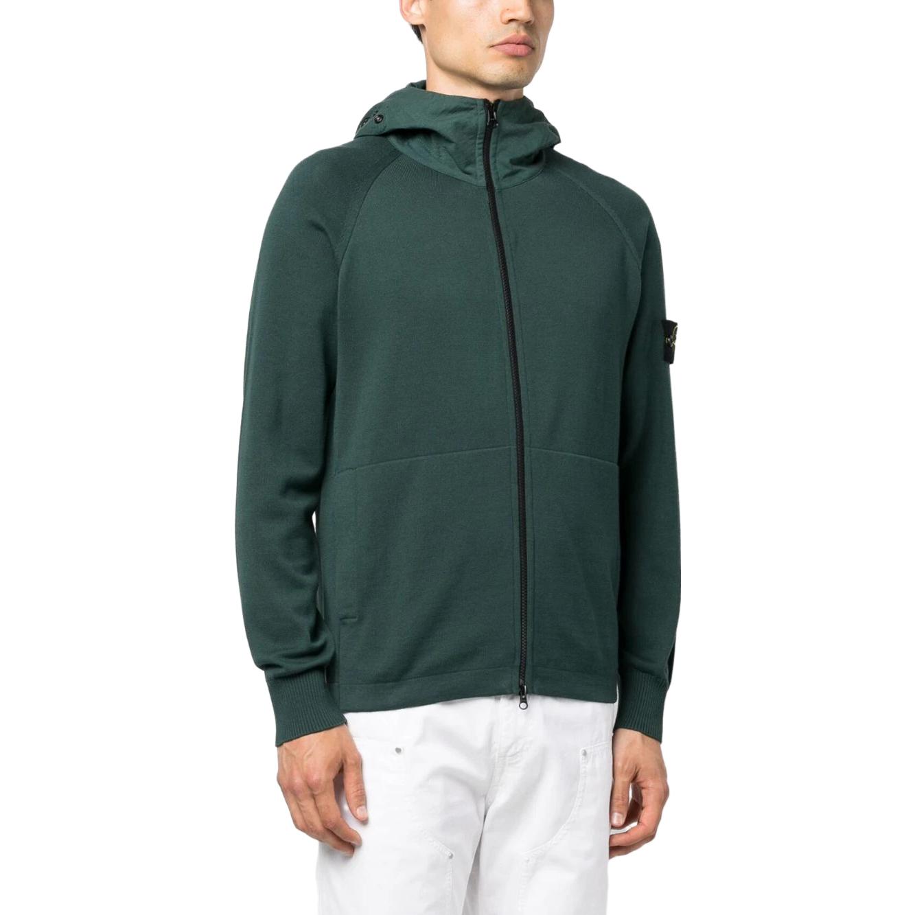 STONE ISLAND SS23 Solid Logo Patch Zip-Up Hoodie Green 7815547B2-V0053 圖 5