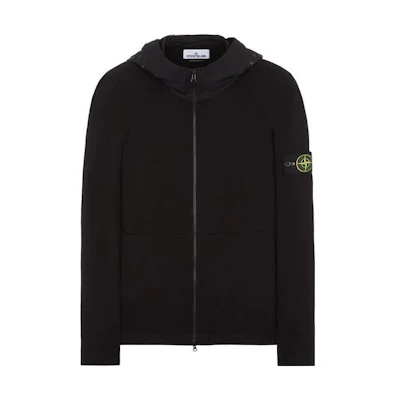 Stone Island SS23 Solid Logo Patch Zip Hoodie Men’s Black 7815547B2-V0029