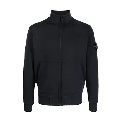 Stone Island SS23 Solid Logo Zip-Up Sweatshirt Midnight Blue - 101564351-V0020