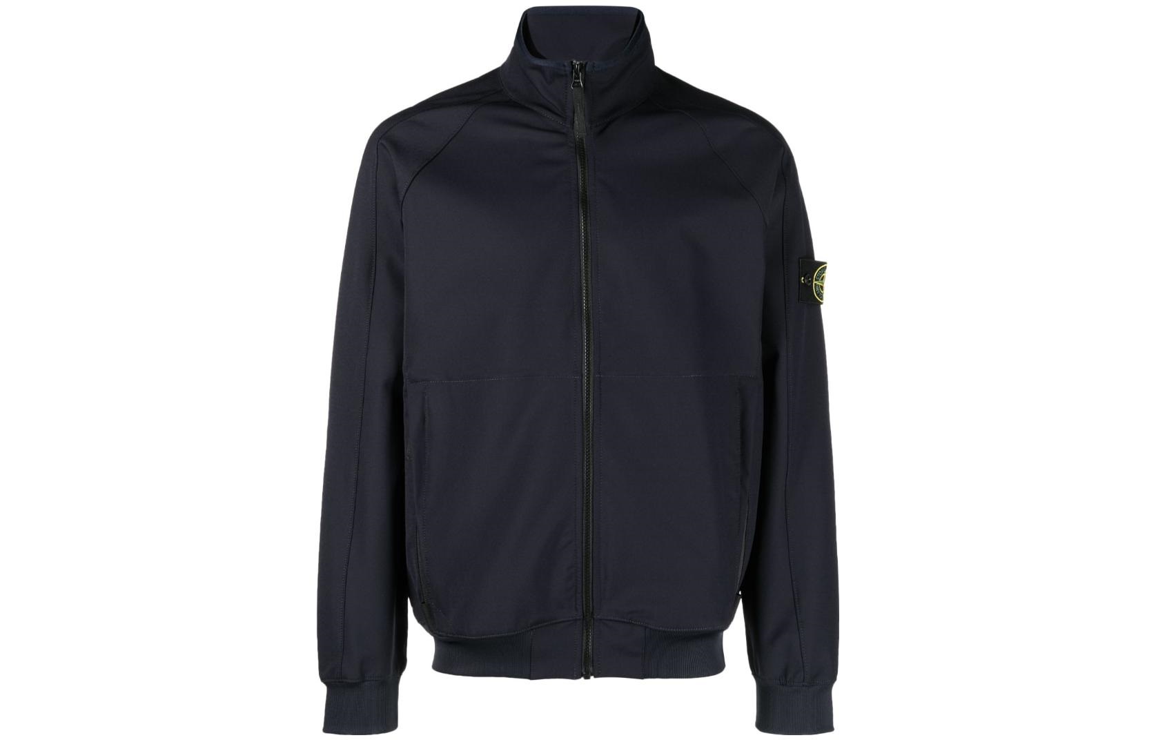 Stone Island SS23 Solid Patch Zip Bomber Jacket Men’s Prussian Blue DU01C6371