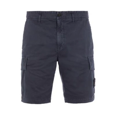 STONE ISLAND SS23 Solid Pocket Straight Shorts Navy Blue 1015L1204-A0120