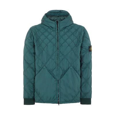 Stone Island SS23 Solid Quilted Logo Patch Hooded Jacket Men’s Bottle Green 781541831-V0052