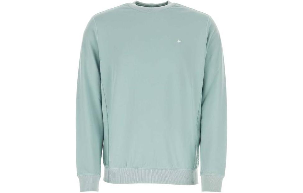Stone Island SS23 Stellina Crewneck Star Embroidered Loose Sweatshirt Light Green Men 7815631G5-V0041