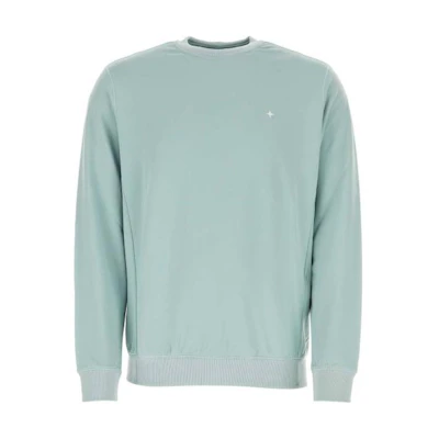 Stone Island SS23 Stellina Crewneck Star Embroidered Loose Sweatshirt Light Green Men 7815631G5-V0041