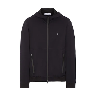Stone Island SS23 Stellina Drawstring Zip Oversized Hoodie Men’s Black. 7815615G5-V0029