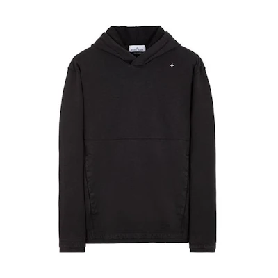 Stone Island SS23 Stellina Hoodie Black Unisex with Star Embroidery Pocket Design 7915602G5-V0029