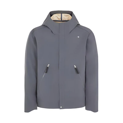 Stone Island SS23 Stellina Nylon Canvas Star Embroidery Hoodie Jacket - Lead Gray 7915402G1-V0064