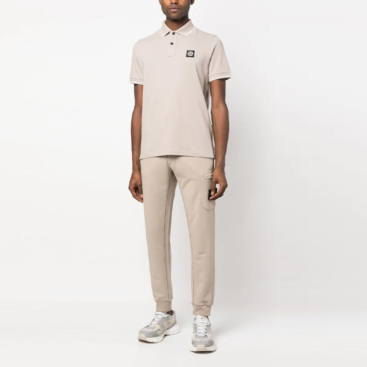 Lookbook STONE ISLAND SS23 條紋飾邊短袖Polo衫 米色 男款 10152SC18-V0092
