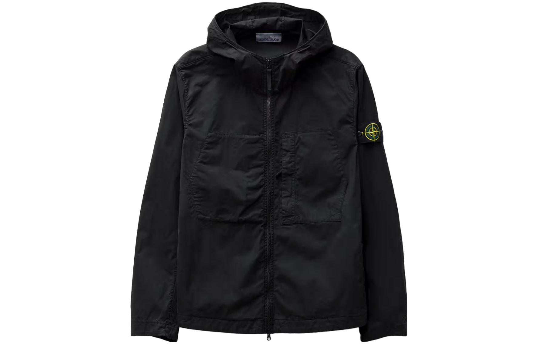 Order STONE ISLAND SS23 男士Supima®轻薄黑色连帽夹克 781543310-V0029