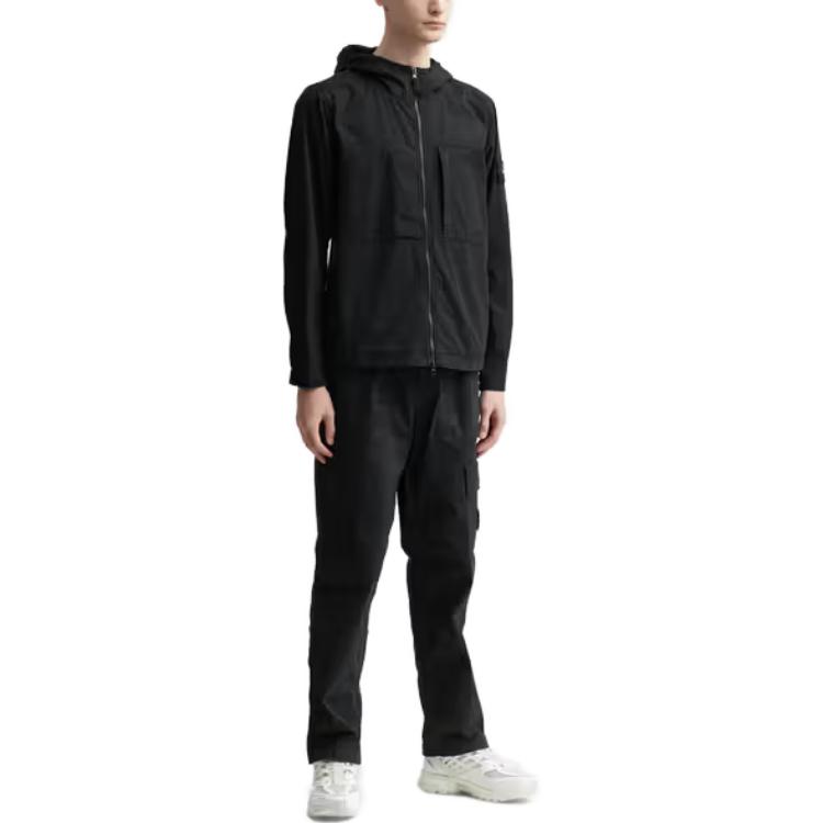 Details for STONE ISLAND SS23 男士Supima®轻薄黑色连帽夹克 781543310-V0029