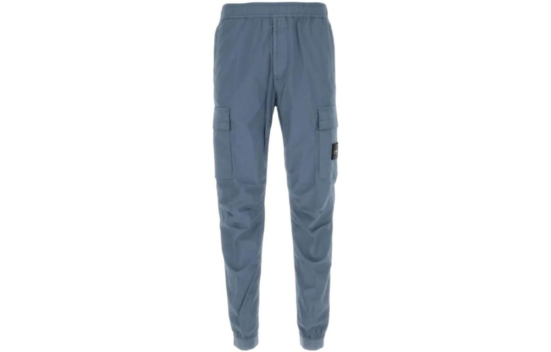 STONE ISLAND SS23 Tapered Cargo Pants -  Casual Blue Joggers with Logo Patch 101531303-V0024 圖 2