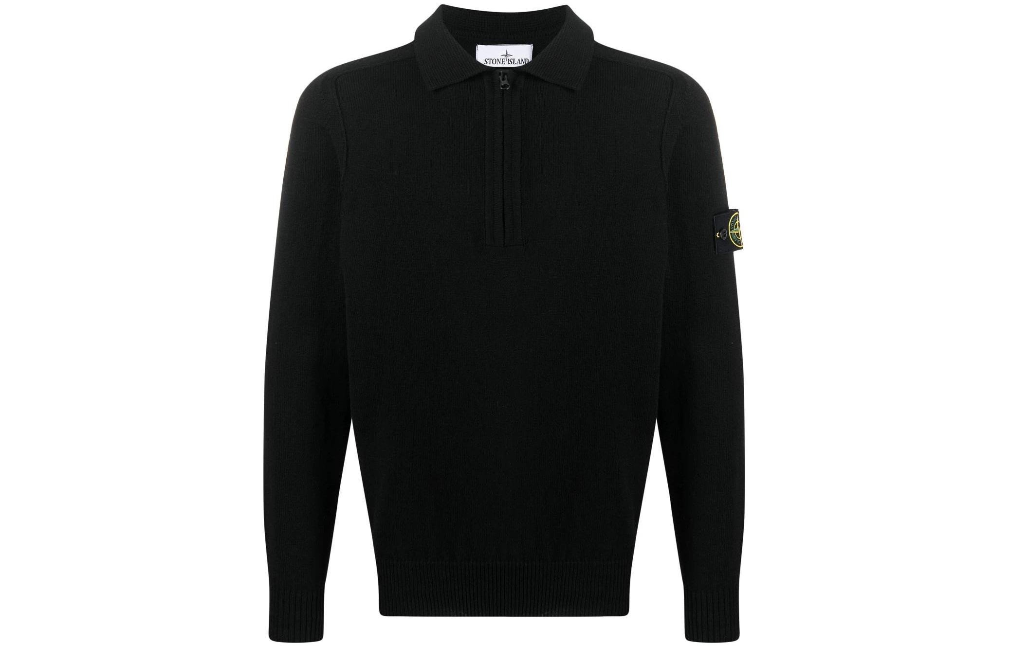Order STONE ISLAND SS23 Unisex Black Solid Color Knitted Long Sleeve Shirt 7815529D3-V0029