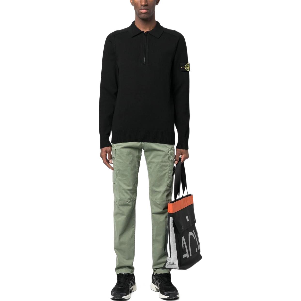 Lookbook STONE ISLAND SS23 Unisex Black Solid Color Knitted Long Sleeve Shirt 7815529D3-V0029