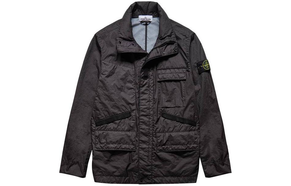 Stone Island SS23 Utility Pocket Long Sleeve Jacket Black - 761540123-V0065