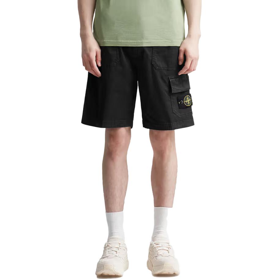 STONE ISLAND SS23 Washed Badge Cargo Shorts Black Unisex. 7815L0904-V0129 圖 4