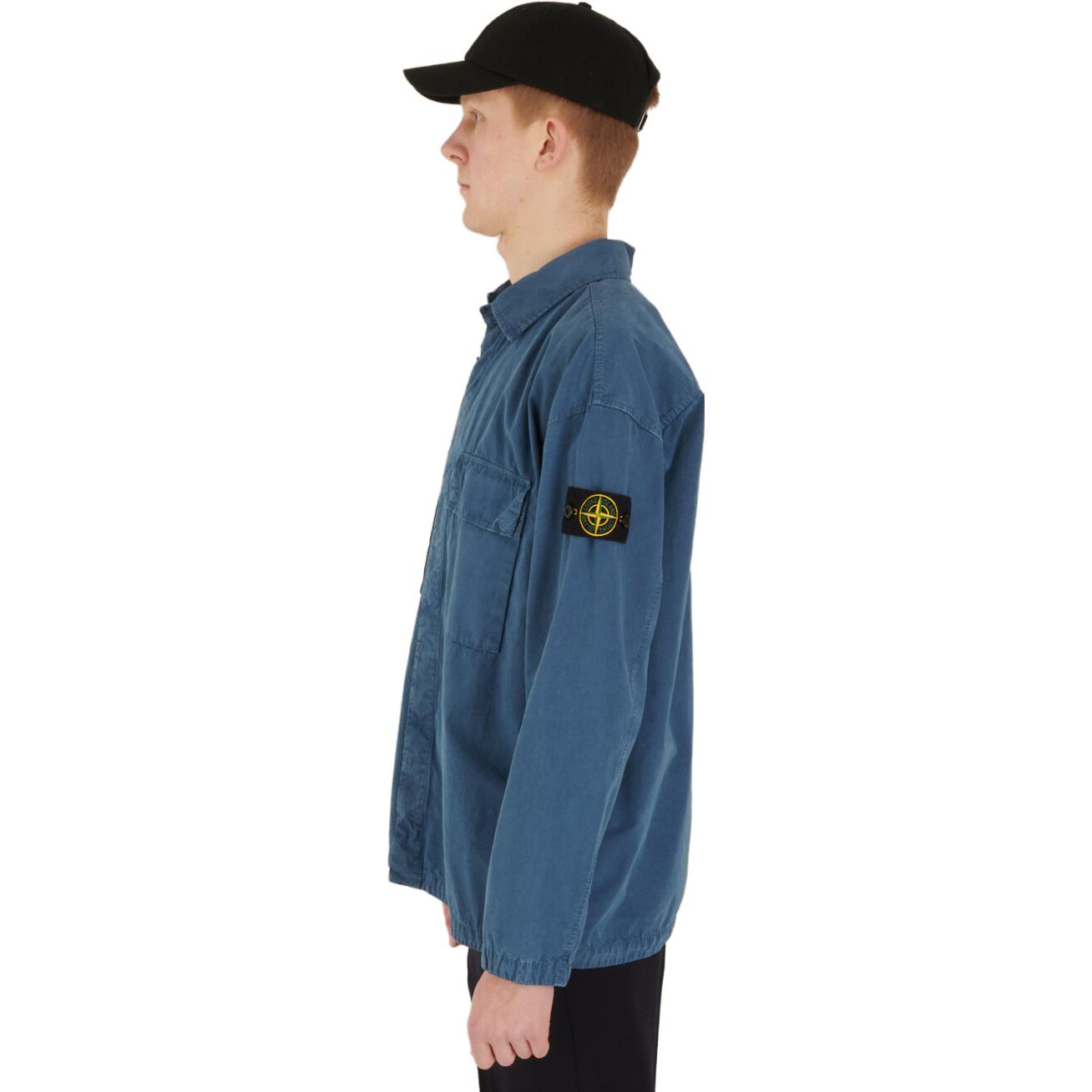 Lookbook STONE ISLAND SS23 Washed Double-Pocket Long Sleeve Shirt Lagoon Blue Unisex. 7815115WN-V0124