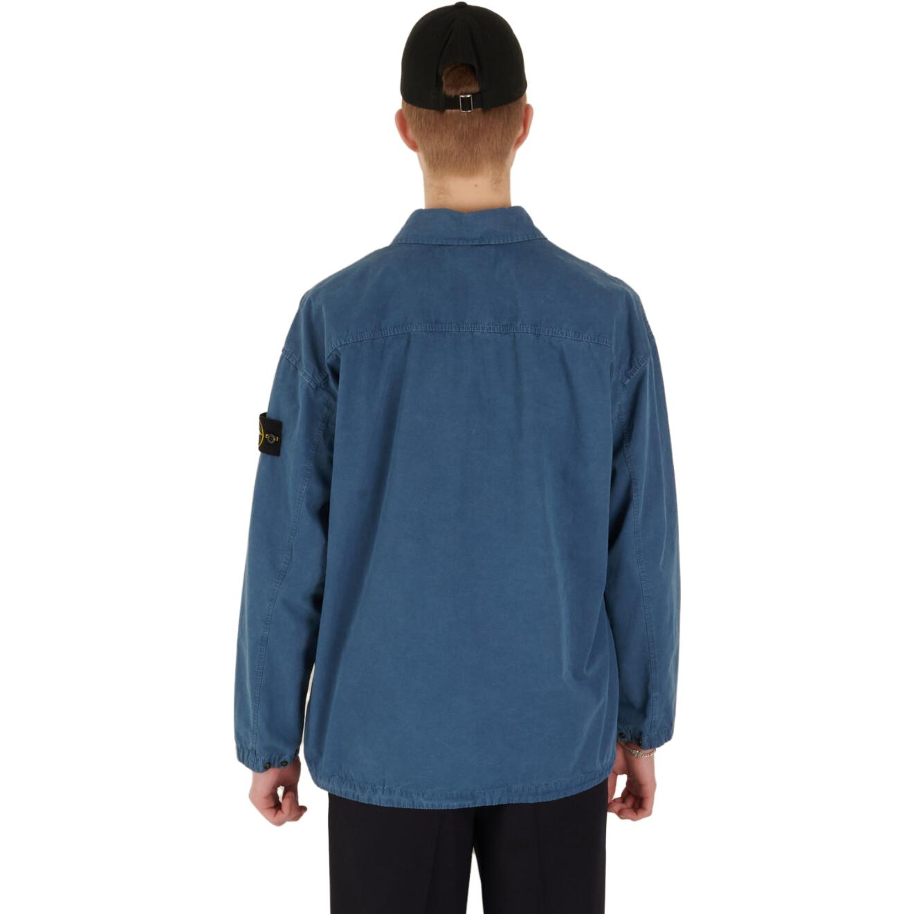 Purchase STONE ISLAND SS23 Washed Double-Pocket Long Sleeve Shirt Lagoon Blue Unisex. 7815115WN-V0124