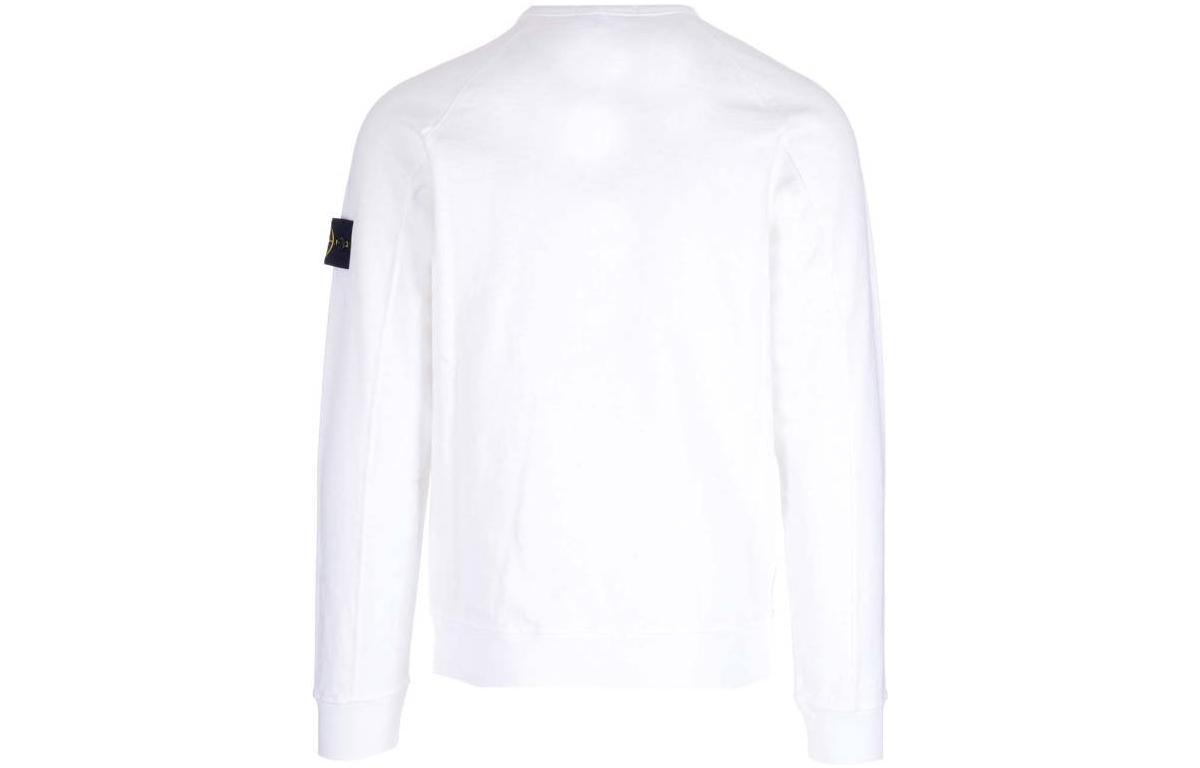 STONE ISLAND SS23 White Crewneck Pullover Sweatshirt  Plain Logo Tag 781566360-V0001 圖 3