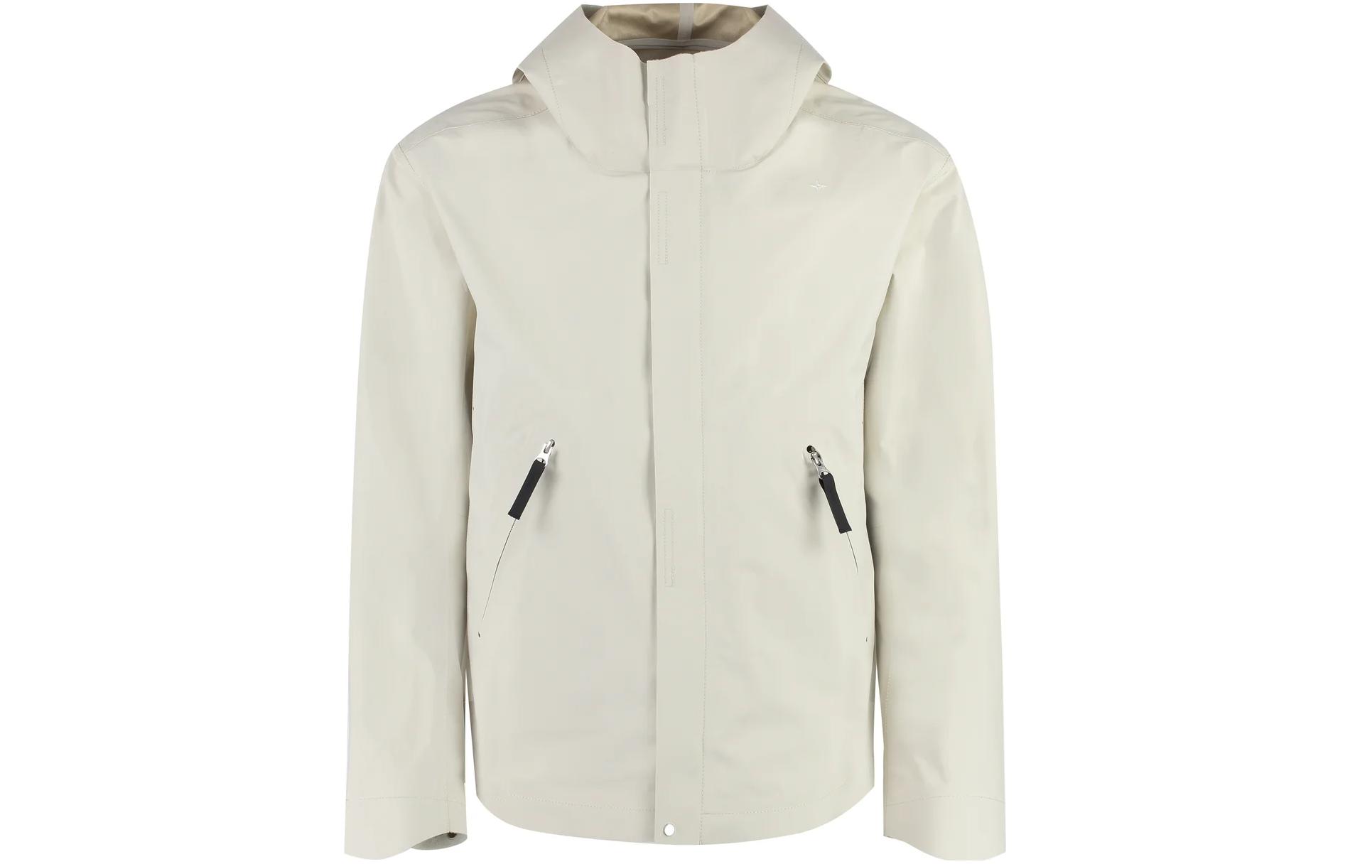 Stone Island SS23 White Hooded Zip-Up Jacket White 7915402G1-V0097
