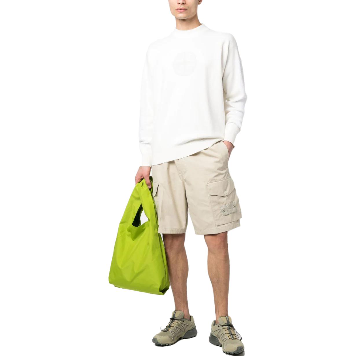 STONE ISLAND SS23 White Logo Print Crewneck Pullover Sweatshirt for Men 7815519B4-V0099 圖 3