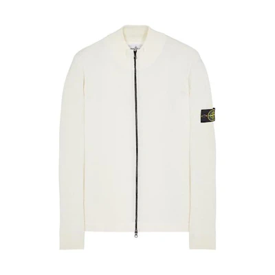 Stone Island SS23 White Logo Zip-Up Jacket for Men 7815542B2-V0001