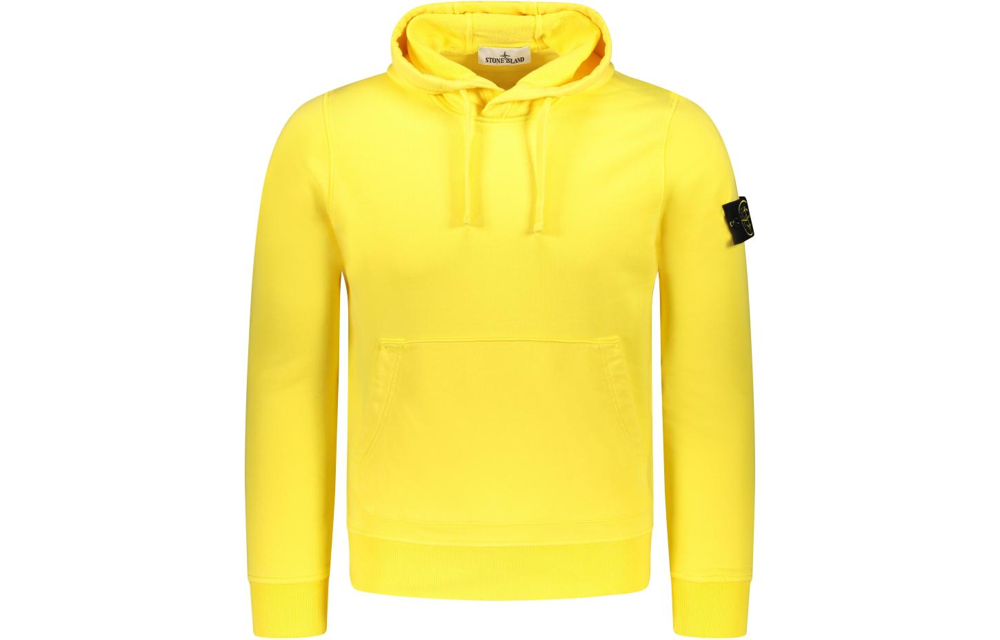 Stone Island SS23 Yellow Hoodie with Drawstring and Patch for Men 101564151-V0030