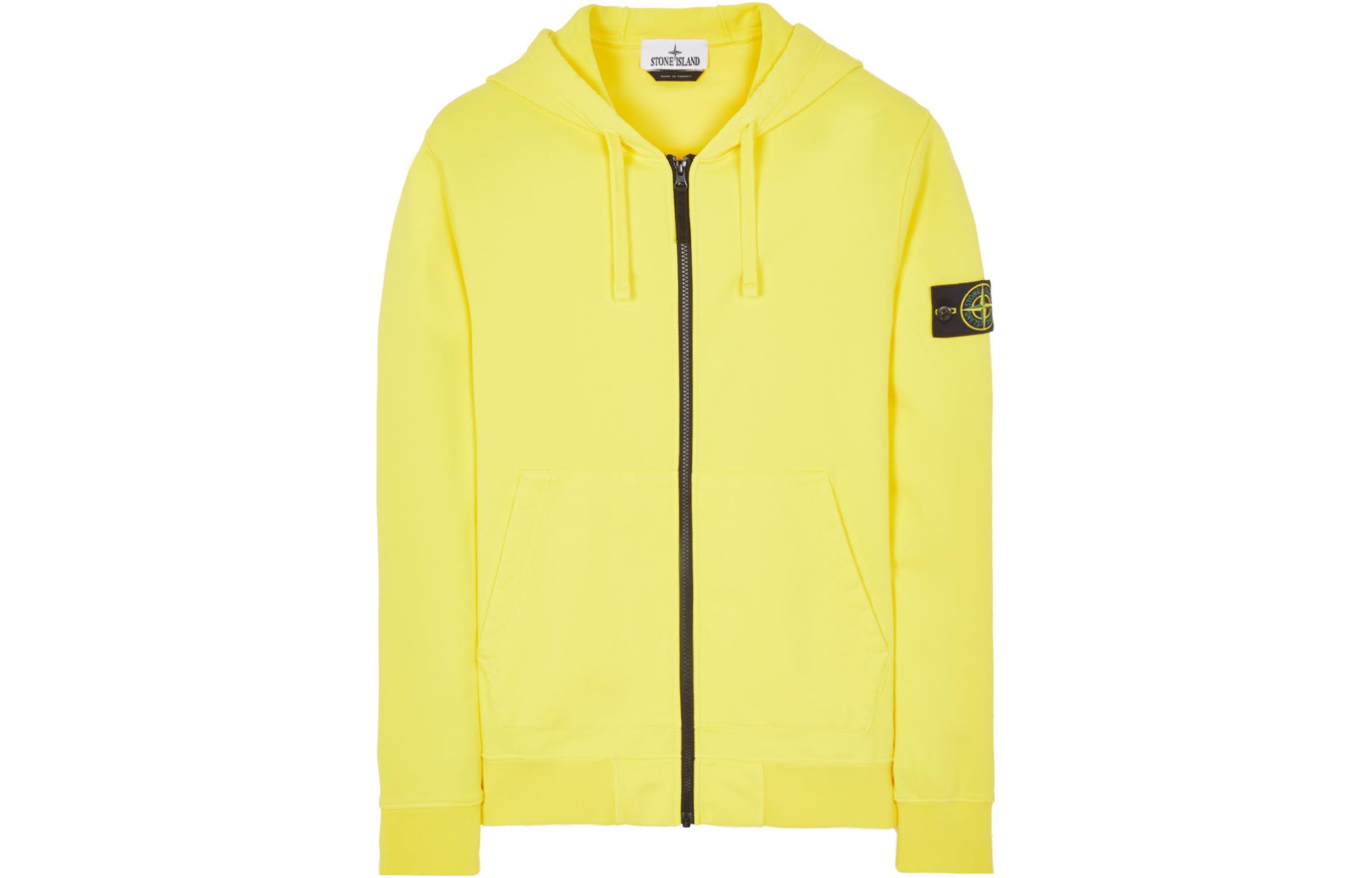 Stone Island SS23 Yellow Minimal Logo Hoodie for Men 101564251-V0030