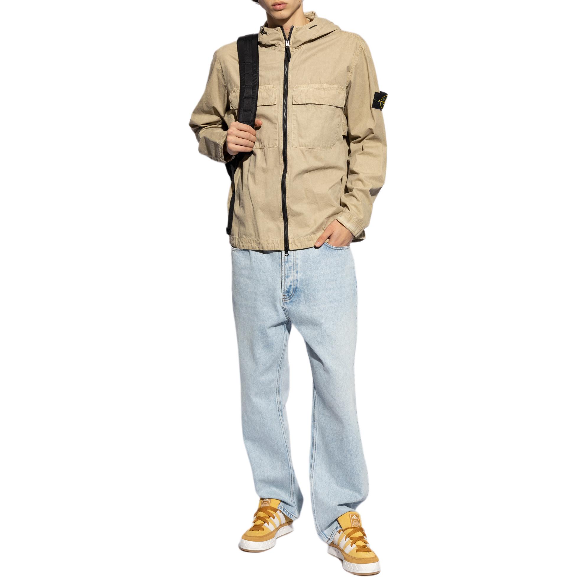 STONE ISLAND SS24  Beige Cotton Canvas Zip-Up Hoodie Jacket 8015106WN-V0195 圖 3