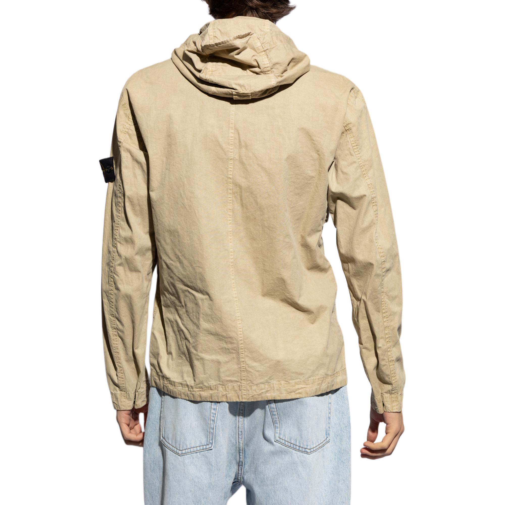 STONE ISLAND SS24  Beige Cotton Canvas Zip-Up Hoodie Jacket 8015106WN-V0195 圖 4