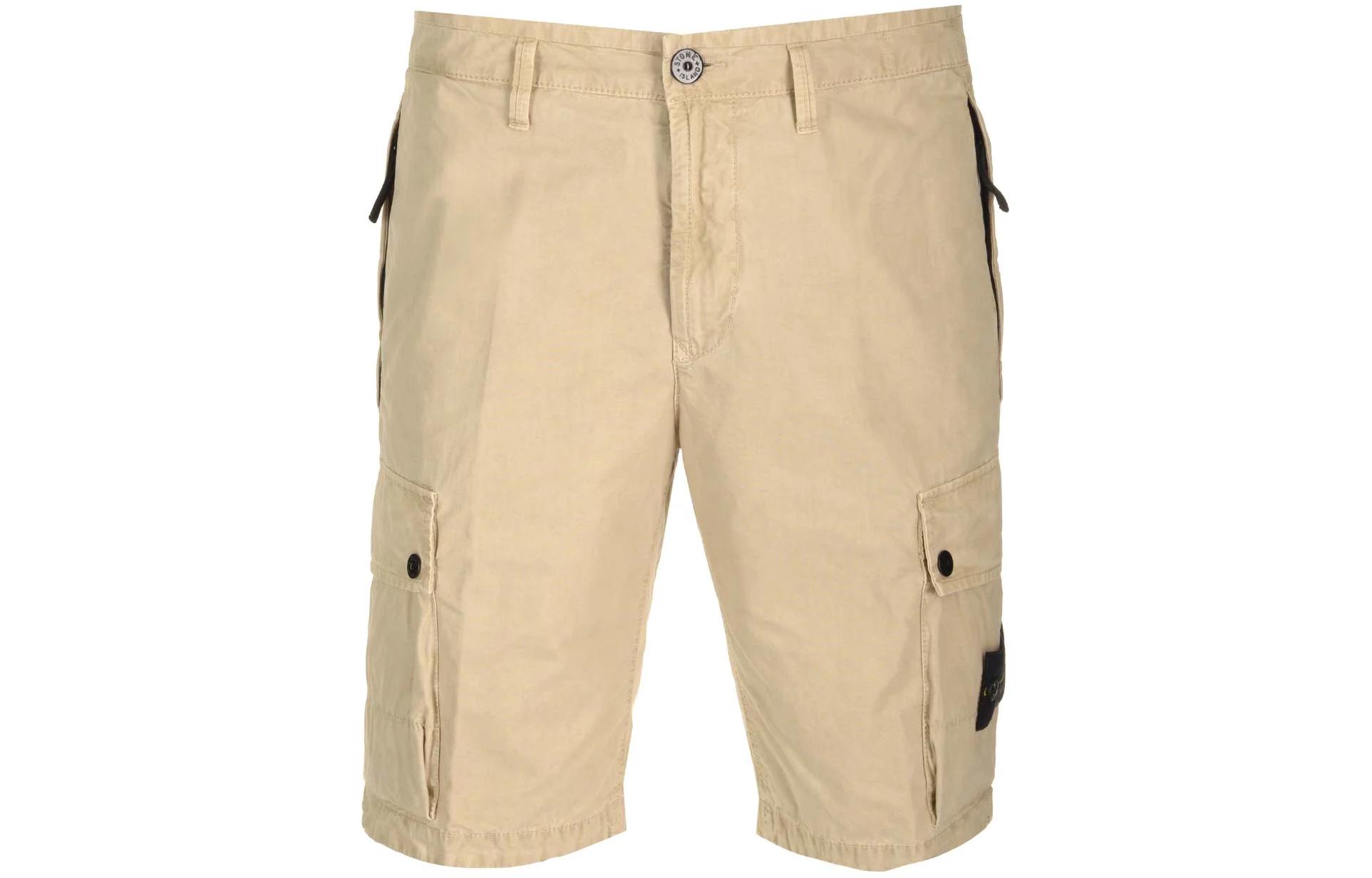 STONE ISLAND SS24  Beige Straight-Cut Utility Bermuda Shorts with Zipper. 8015L11WA-V0195 圖 2